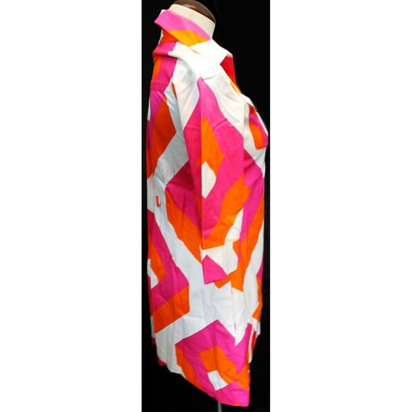 Diane von Furstenberg Retro Mod Go-Go 60s Style Shirt Dress Womens 0 Geometric - Picture 5 of 12